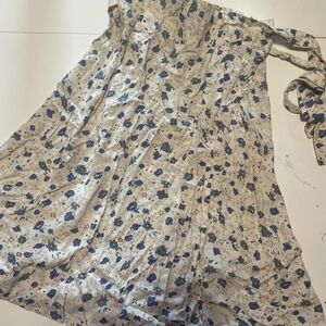 Blue Ditsy Floral Wrap Skirt